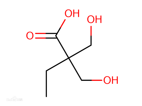 二羟甲基丁酸(DMBA)结构式：(图1)